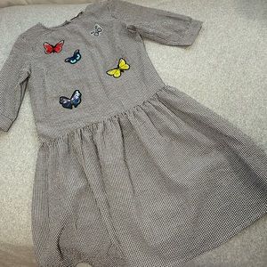 Crimson And Clover Gingham Butterfly Dress Seersucker Whimsy Goth Fairy